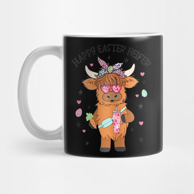 Easter Heifer Highland Cow Farm Easter Day Bunny by ZOLOTEE